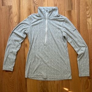Columbia Light Gray Patterned Half-Zip Pullover